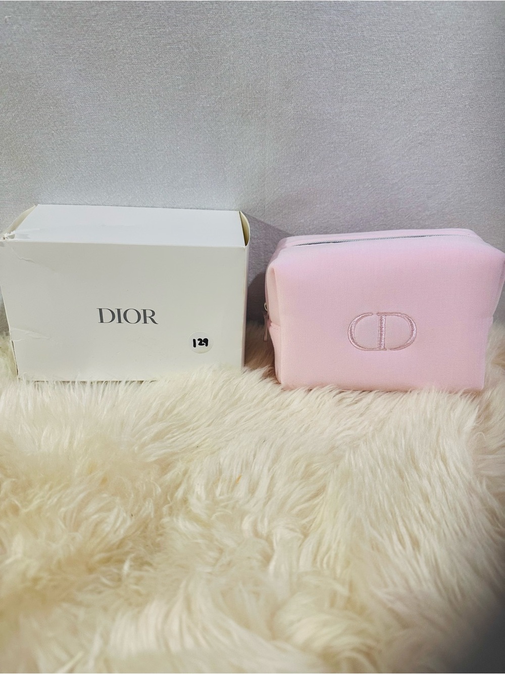 💕Dior Light Pink Logo Cosmetic Case